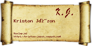 Kriston Jázon névjegykártya